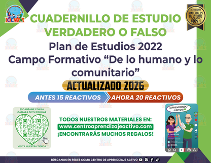Cuadernillo de Estudio - Plan 2022 Campo Formativo De lo humano y lo comunitario - Verdadero o Falso en PDF