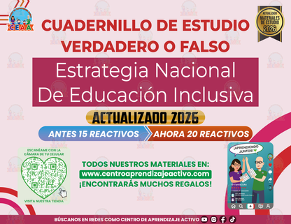 Cuadernillo de Estudio - Estrategia Nacional De Educación Inclusiva - Verdadero o Falso en PDF