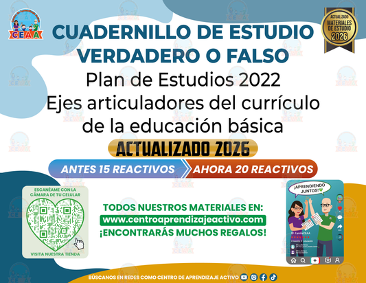 Cuadernillo de Estudio - Plan 2022 Ejes Articuladores - Verdadero o Falso en PDF