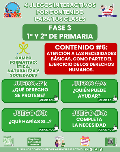 4 JUEGOS INTERACTIVOS POR CONTENIDO PARA TUS CLASES - Fase 3 - ÉTICA, NATURALEZA Y SOCIEDADES - Contenido 6