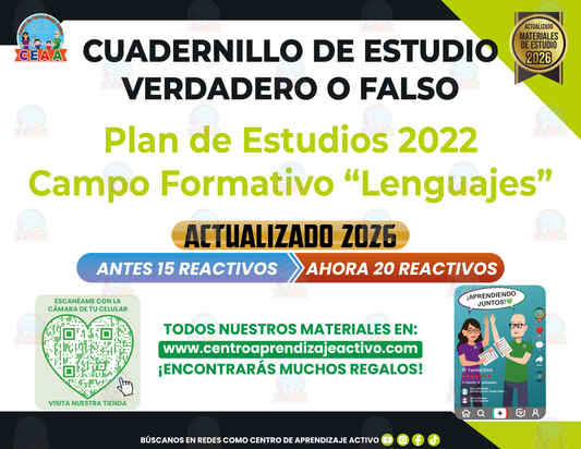 Cuadernillo de Estudio - Plan 2022 Campo Formativo Lenguajes - Verdadero o Falso en PDF
