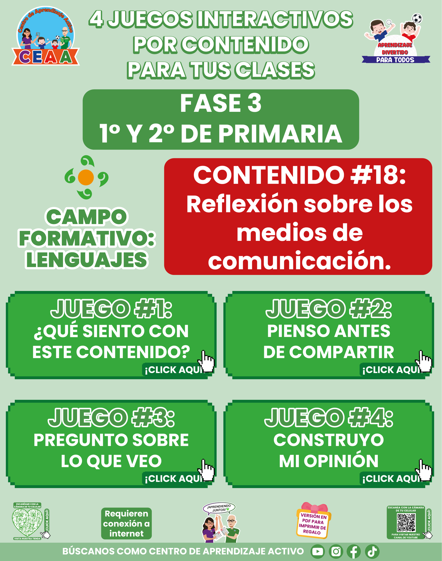 4 JUEGOS INTERACTIVOS POR CONTENIDO PARA TUS CLASES - Fase 3 - LENGUAJES - Contenido 18