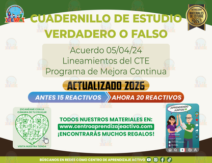 Cuadernillo de Estudios - Acuerdo 05/04/24 Lineamientos del CTE - Programa de Mejora Continua - Verdadero o Falso en PDF