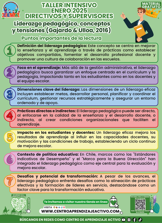 Infografía Taller Directores Liderazgo Pedagógico Enero 2025