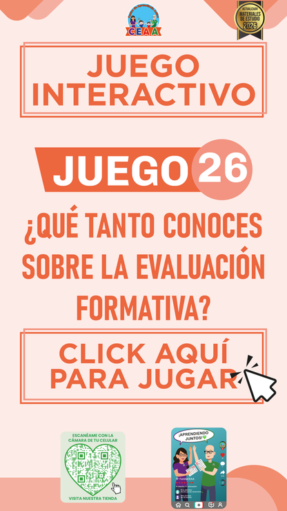 JUEGO INTERACTIVO #26 ¿QUÉ TANTO CONOCES SOBRE LA EVALUACIÓN FORMATIVA?