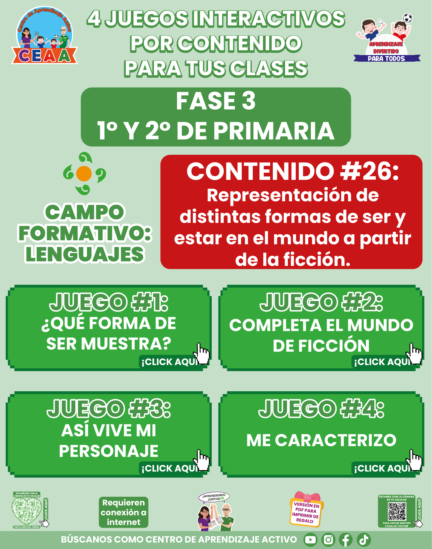 4 JUEGOS INTERACTIVOS POR CONTENIDO PARA TUS CLASES - Fase 3 - LENGUAJES - Contenido 26