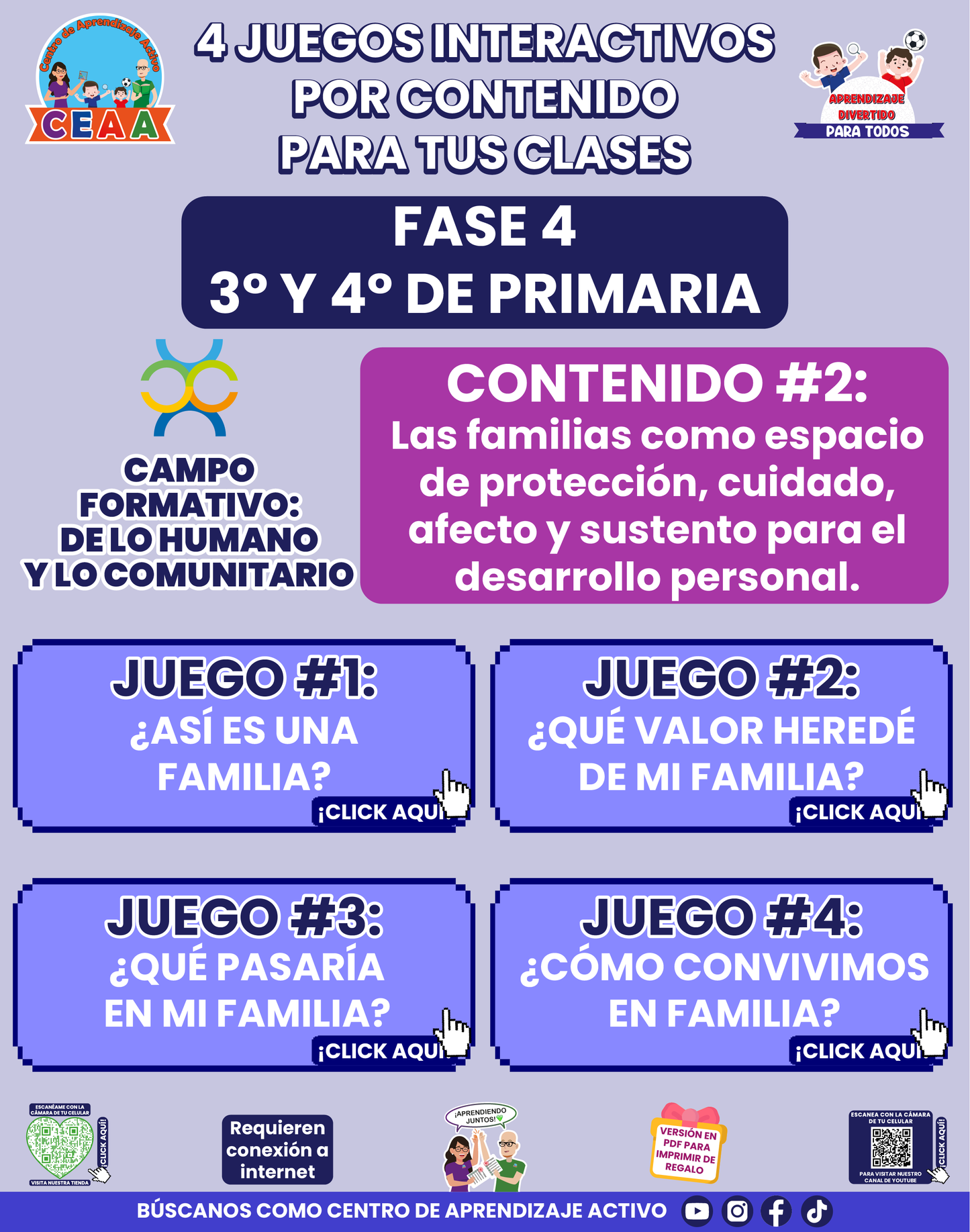 4 JUEGOS INTERACTIVOS POR CONTENIDO PARA TUS CLASES - Fase 4 - DE LO HUMANO Y LO COMUNITARIO - Contenido 2