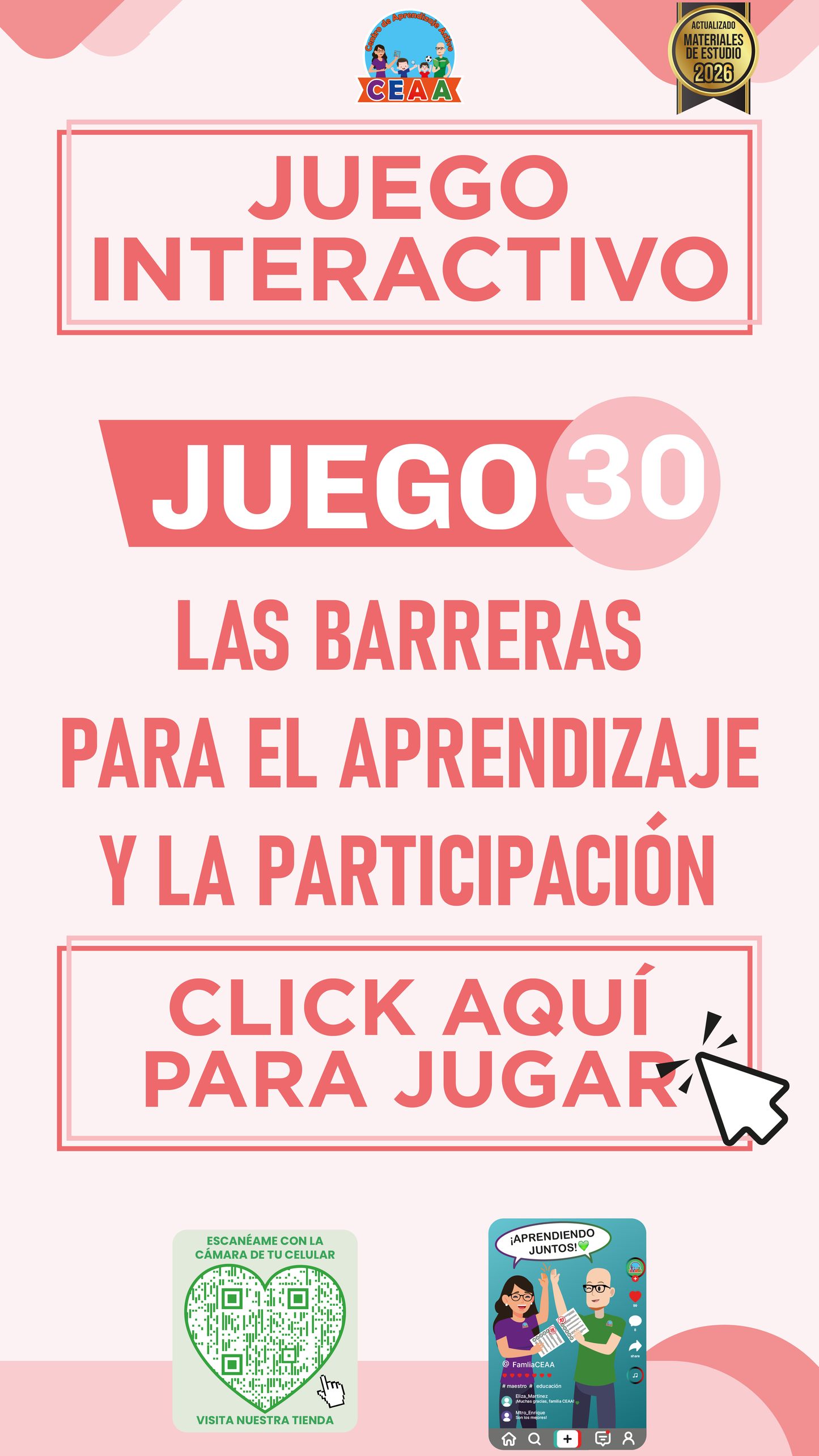 JUEGO INTERACTIVO #30 LAS BARRERAS PARA EL APRENDIZAJE Y LA PARTICIPACIÓN