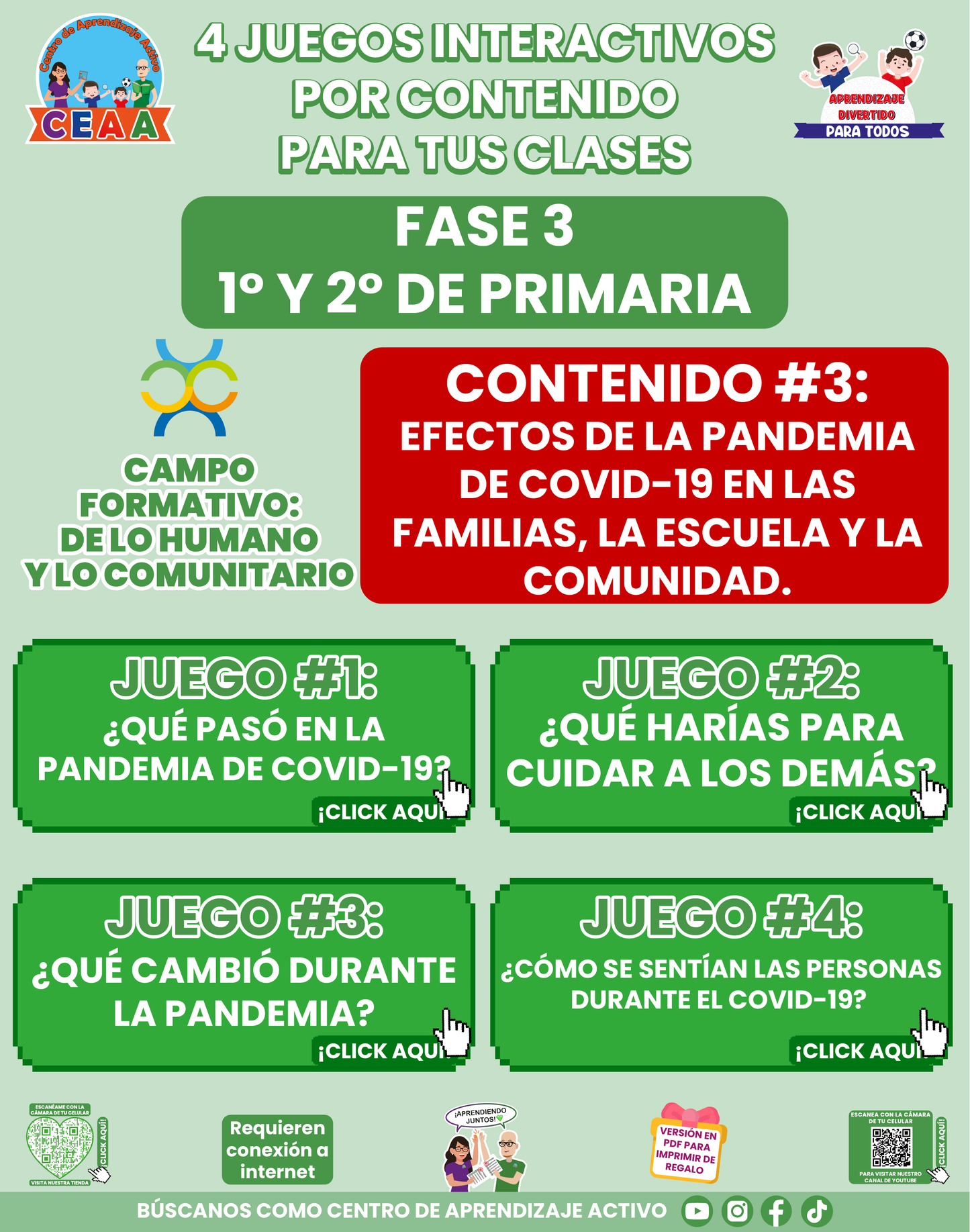 4 JUEGOS INTERACTIVOS POR CONTENIDO PARA TUS CLASES - Fase 3 - DE LO HUMANO Y LO COMUNITARIO - Contenido 3