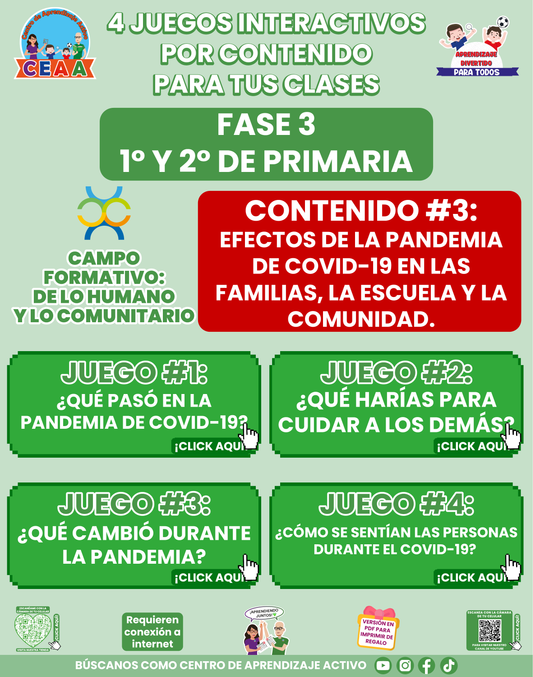 4 JUEGOS INTERACTIVOS POR CONTENIDO PARA TUS CLASES - Fase 3 - DE LO HUMANO Y LO COMUNITARIO - Contenido 3