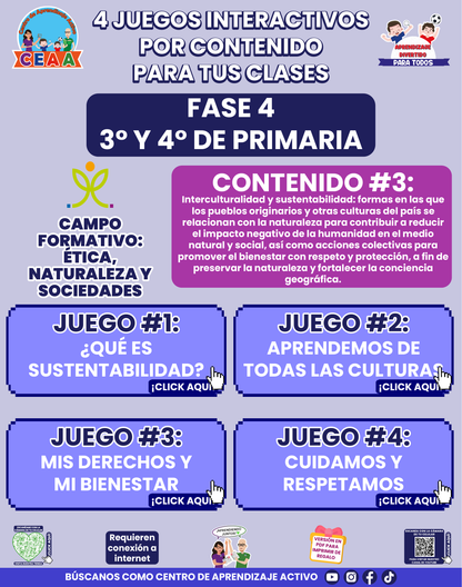 4 JUEGOS INTERACTIVOS POR CONTENIDO PARA TUS CLASES - Fase 4 - ÉTICA, NATURALEZA Y SOCIEDADES - Contenido 3