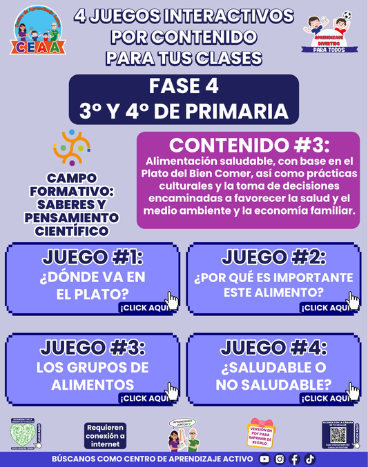4 JUEGOS INTERACTIVOS POR CONTENIDO PARA TUS CLASES - Fase 4 - SABERES Y PENSAMIENTO CIENTÍFICO - Contenido 3