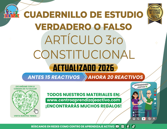Cuadernillo de Estudio - Artículo 3ro Constitucional - Verdadero o Falso en PDF