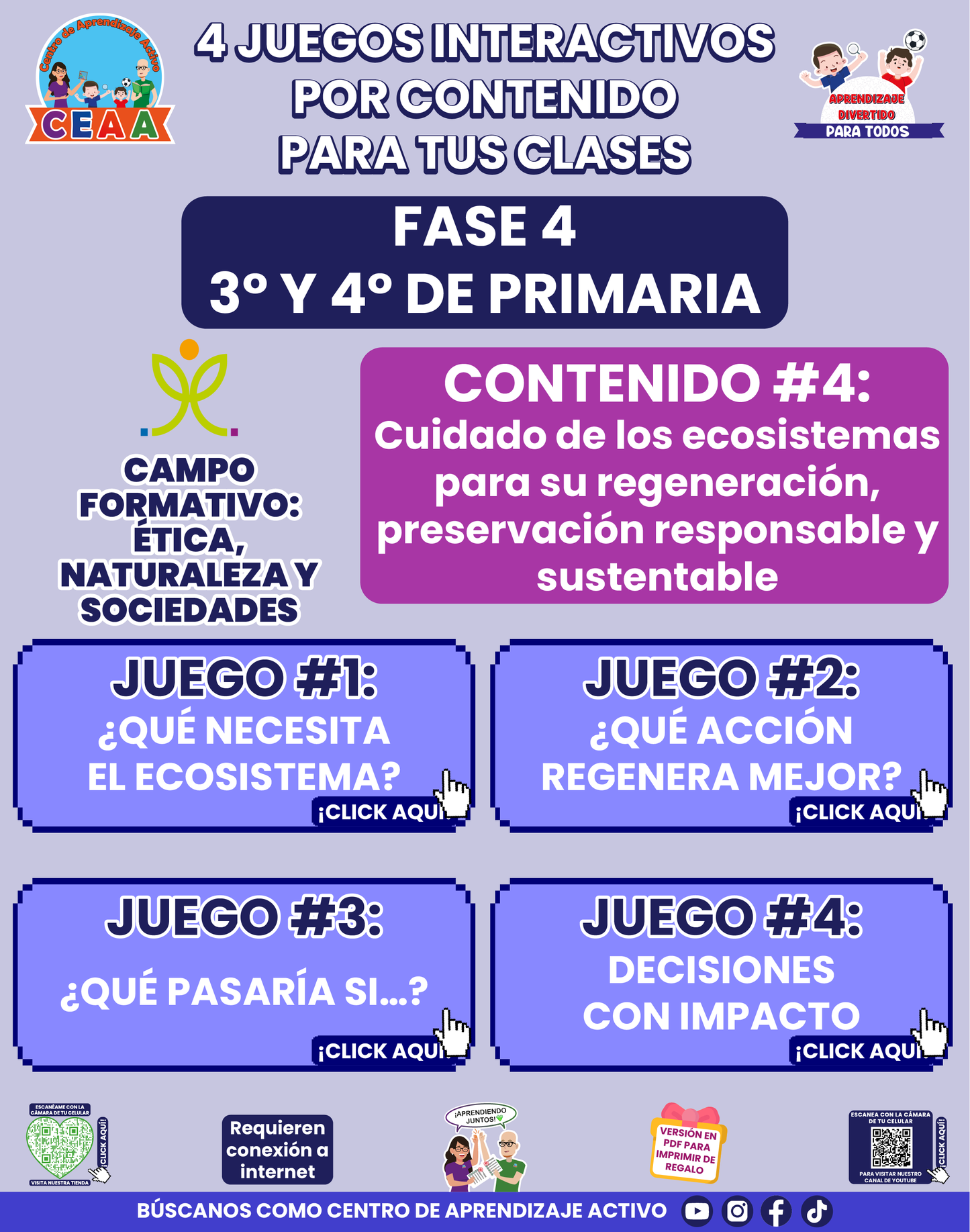 4 JUEGOS INTERACTIVOS POR CONTENIDO PARA TUS CLASES - Fase 4 - ÉTICA, NATURALEZA Y SOCIEDADES - Contenido 4