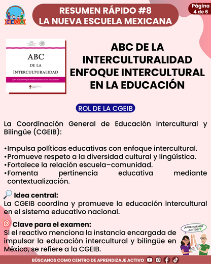 Resumen Rápido #8: ABC DE LA INTERCULTURALIDAD - ENFOQUE INTERCULTURAL EN LA EDUCACIÓN