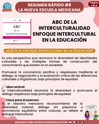 Resumen Rápido #8: ABC DE LA INTERCULTURALIDAD - ENFOQUE INTERCULTURAL EN LA EDUCACIÓN