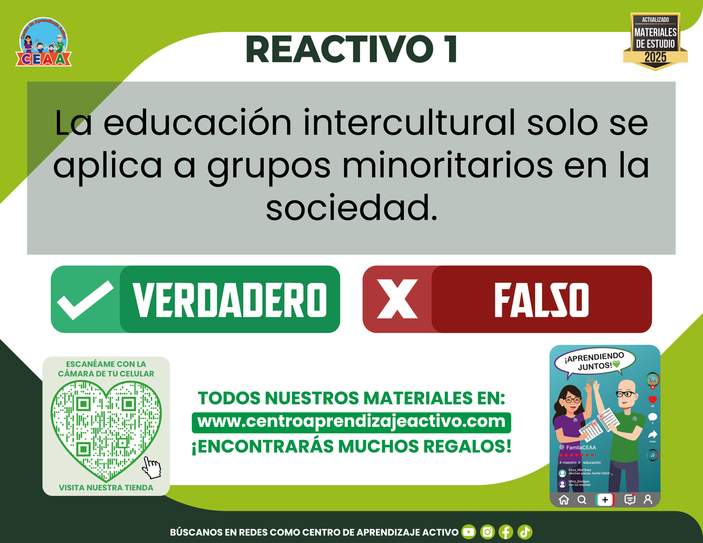 Cuadernillo de estudio - ABC De La Interculturalidad - Verdadero o Falso