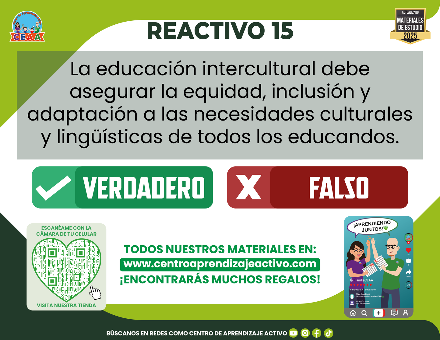 Cuadernillo de estudio - ABC De La Interculturalidad - Verdadero o Falso