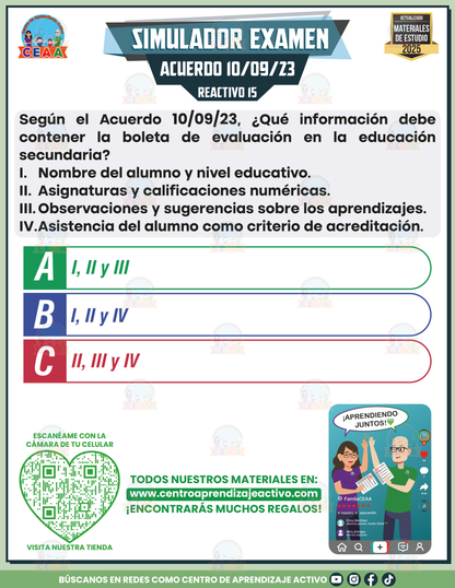 Simulador de Examen ACUERDO 10/09/23 en PDF