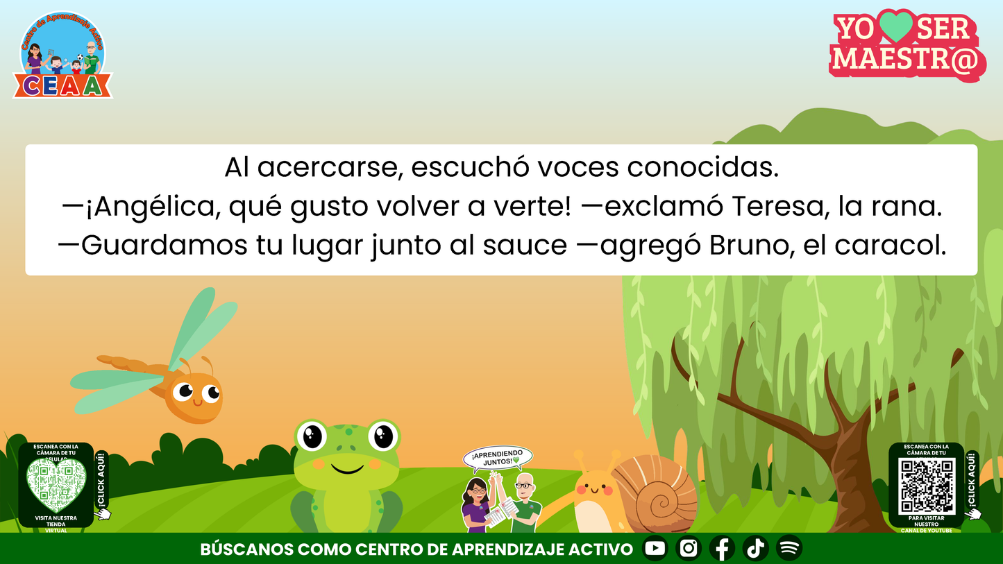 Historias para Maestros - ANGÉLICA LA LIBÉLULA Y EL REENCUENTRO EN EL ESTANQUE Editable en PowerPoint