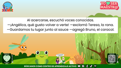 Historias para Maestros - ANGÉLICA LA LIBÉLULA Y EL REENCUENTRO EN EL ESTANQUE Editable en PowerPoint