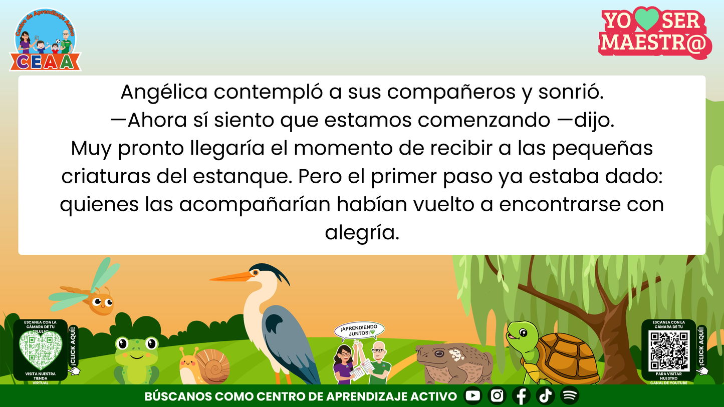 Historias para Maestros - ANGÉLICA LA LIBÉLULA Y EL REENCUENTRO EN EL ESTANQUE Editable en PowerPoint