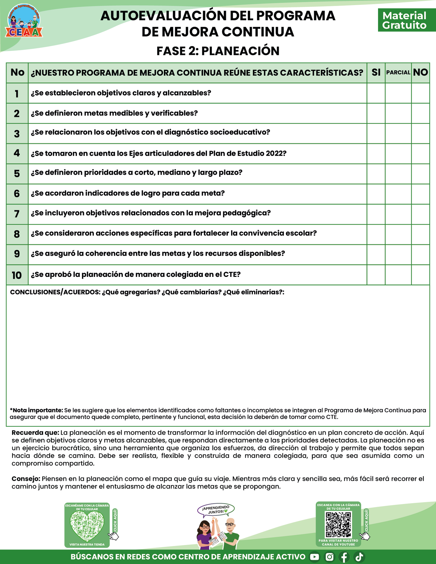 AUTOEVALUACIÓN DEL PROGRAMA DE MEJORA CONTINUA en PDF