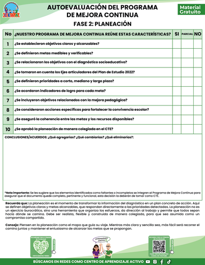 AUTOEVALUACIÓN DEL PROGRAMA DE MEJORA CONTINUA en PDF