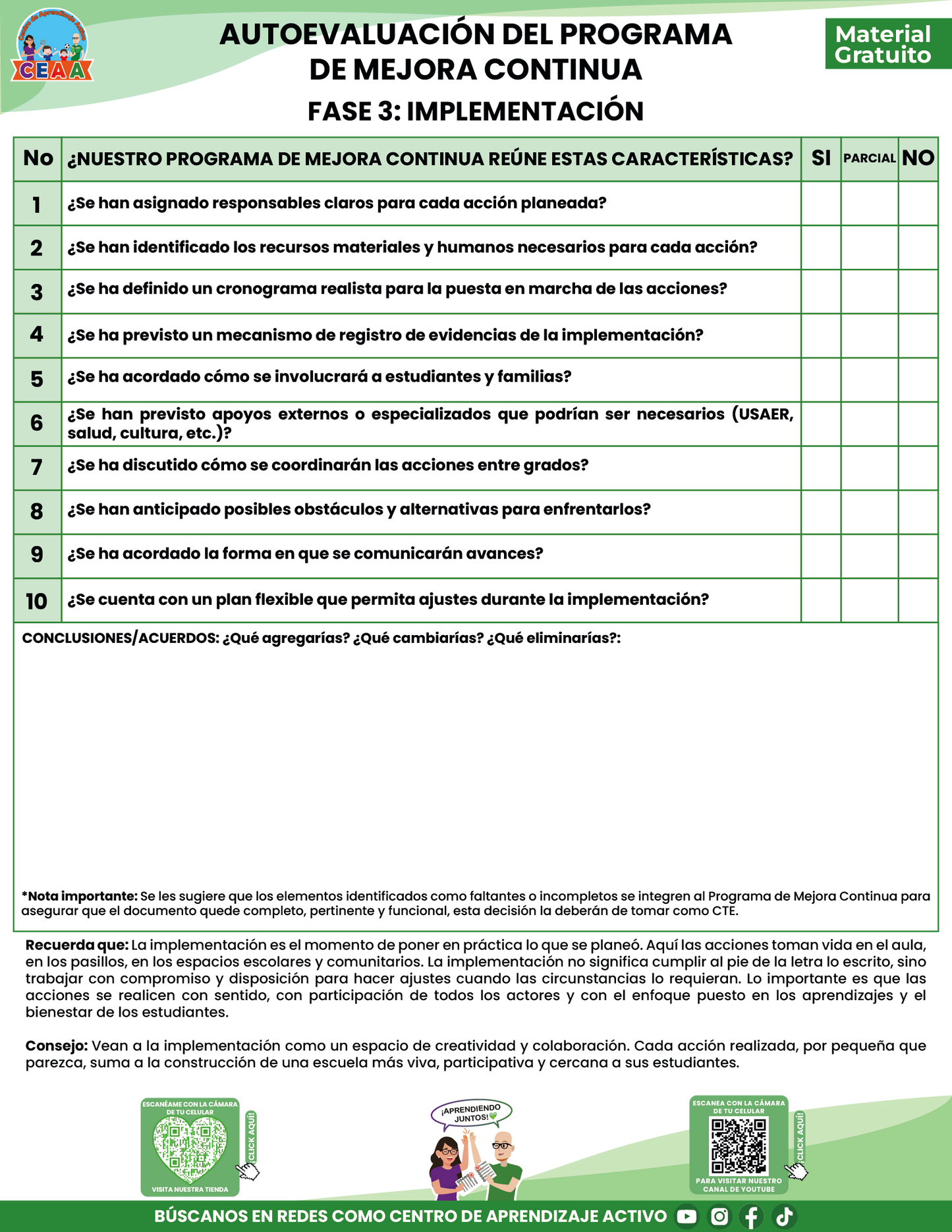 AUTOEVALUACIÓN DEL PROGRAMA DE MEJORA CONTINUA en PDF