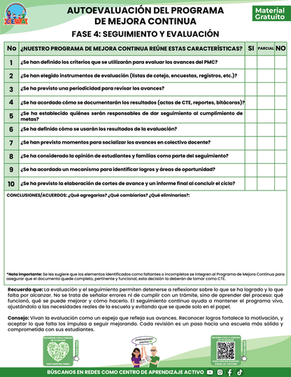 AUTOEVALUACIÓN DEL PROGRAMA DE MEJORA CONTINUA en PDF