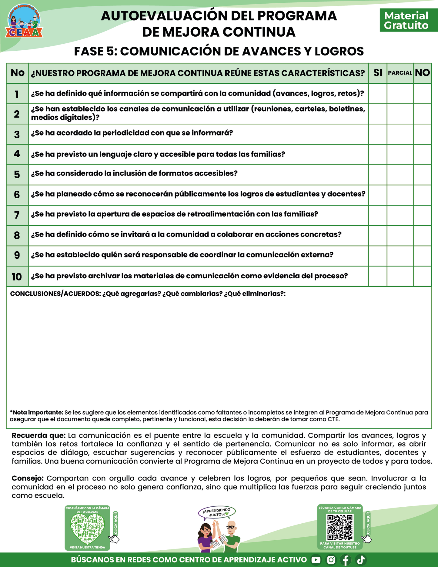 AUTOEVALUACIÓN DEL PROGRAMA DE MEJORA CONTINUA en PDF