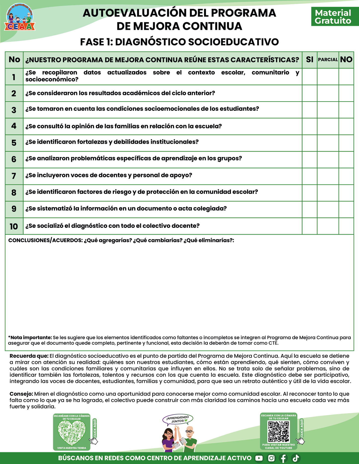 AUTOEVALUACIÓN DEL PROGRAMA DE MEJORA CONTINUA en PDF