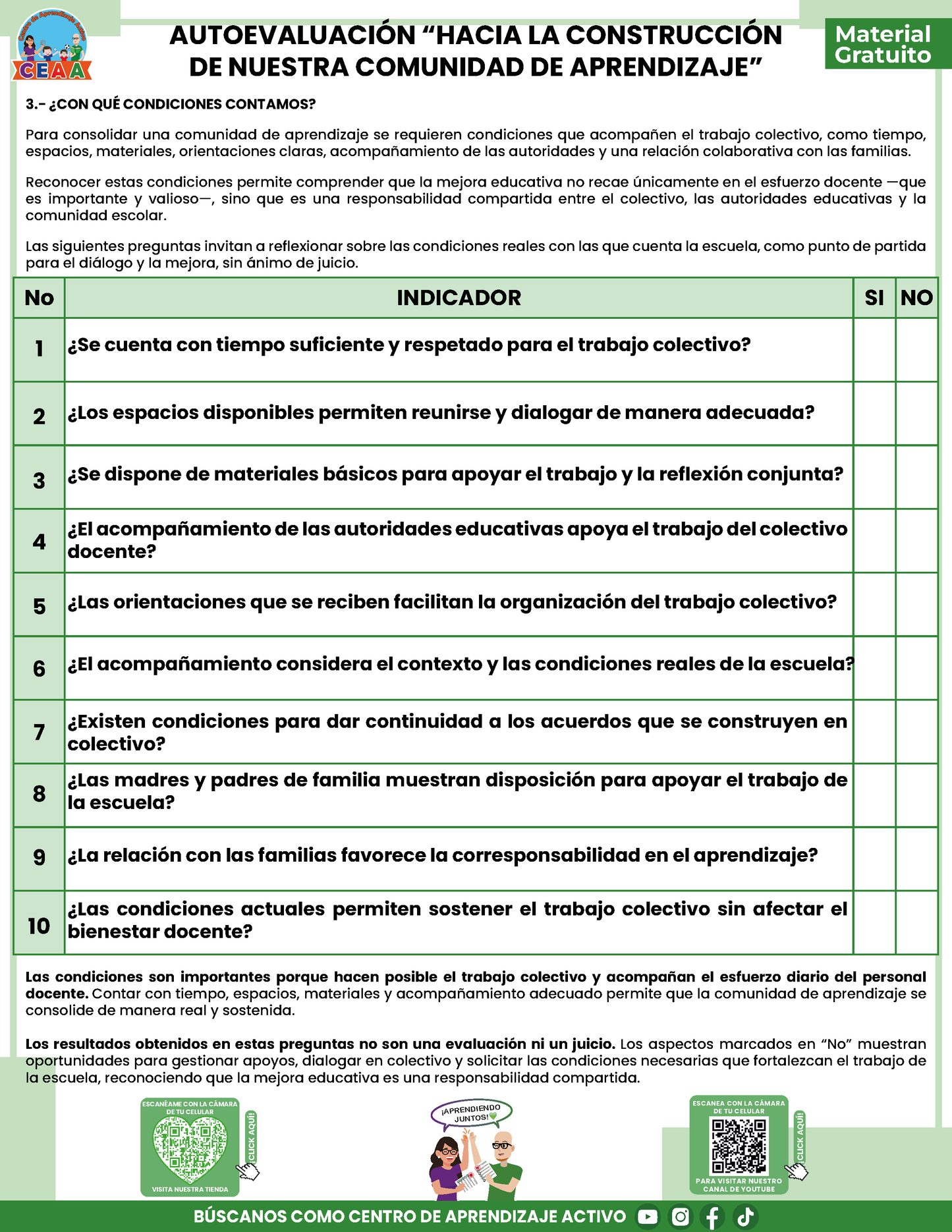 AUTOEVALUACIÓN - HACIA LA CONSTRUCCIÓN DE NUESTRA COMUNIDAD DE APRENDIZAJE en PDF