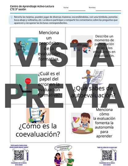 Juegos en PDF para imprimir Tercera Sesión CTE Preescolar, Primaria y Secundaria