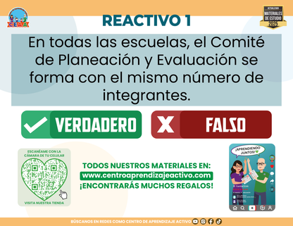 Cuadernillo de estudio - Acuerdo 05/04/24 Lineamientos del CTE Comité de Planeación y Evaluación - Verdadero o Falso