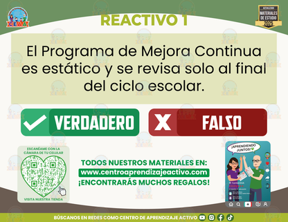 Cuadernillo de estudio - Acuerdo 05/04/24 Lineamientos del CTE Programa de Mejora Continua - Verdadero o Falso