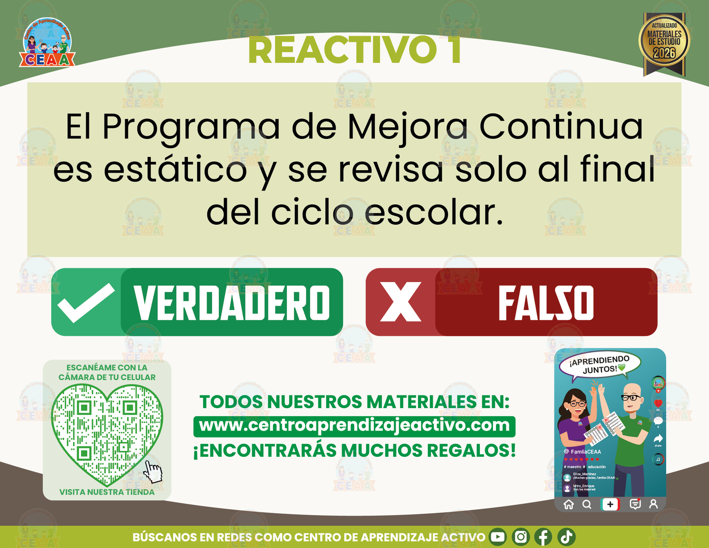 Cuadernillo de Estudios - Acuerdo 05/04/24 Lineamientos del CTE - Programa de Mejora Continua - Verdadero o Falso en PDF
