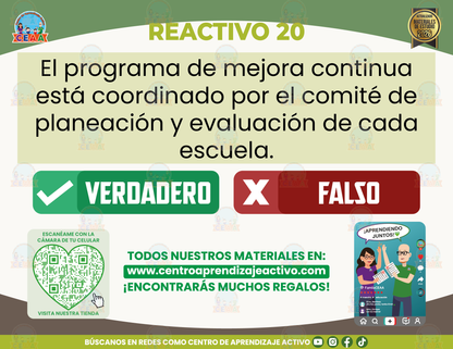 Cuadernillo de Estudios - Acuerdo 05/04/24 Lineamientos del CTE - Programa de Mejora Continua - Verdadero o Falso en PDF