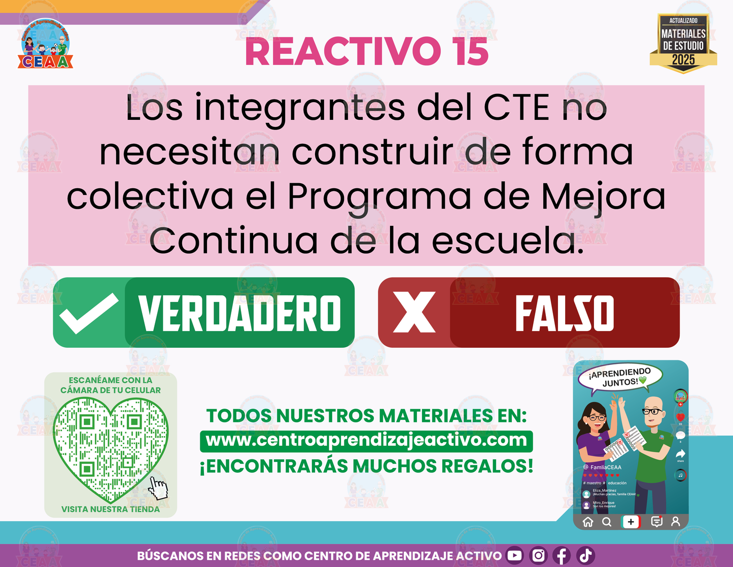 Cuadernillo de estudio - Acuerdo 05/04/24 Lineamientos del CTE Propósitos y Funciones - Verdadero o Falso