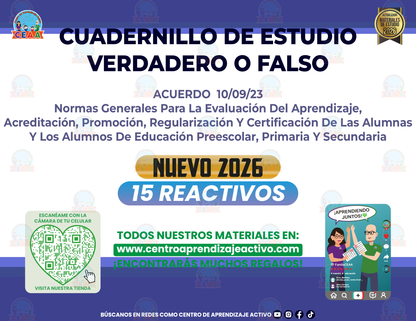 Cuadernillo de Estudio - Acuerdo 10-09-23 - Verdadero o Falso en PDF