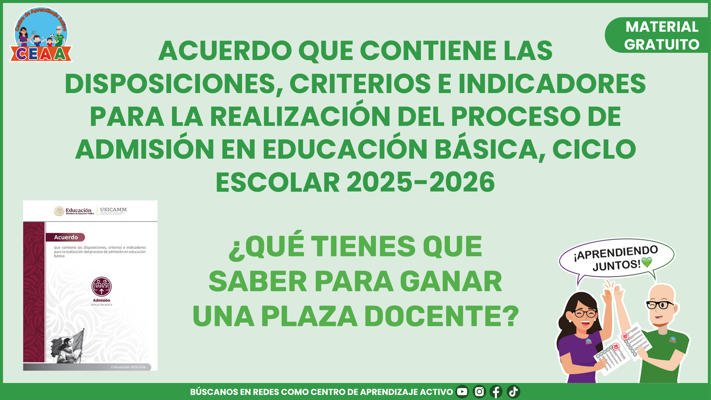 Presentación Acuerdo que contiene las disposiciones, criterios e indicadores para la realización del proceso de admisión en educación básica, ciclo escolar 2025-2026