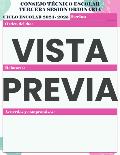Agenda Flores MAESTRO Secundaria Ciclo Escolar 2024 - 2025
