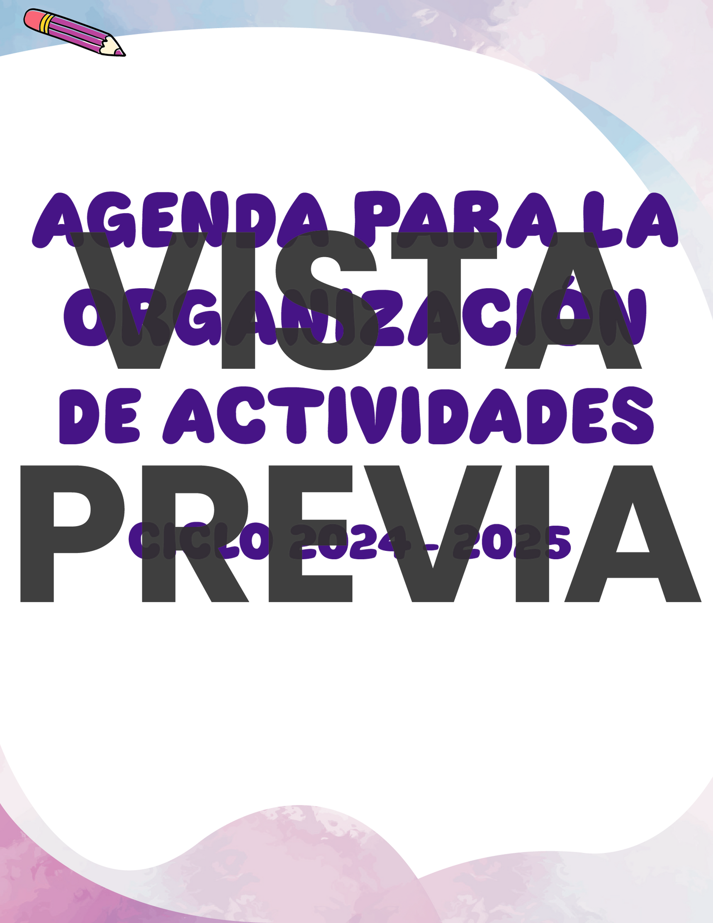 Agenda Colorida DIRECTOR Preescolar Ciclo Escolar 2024 - 2025