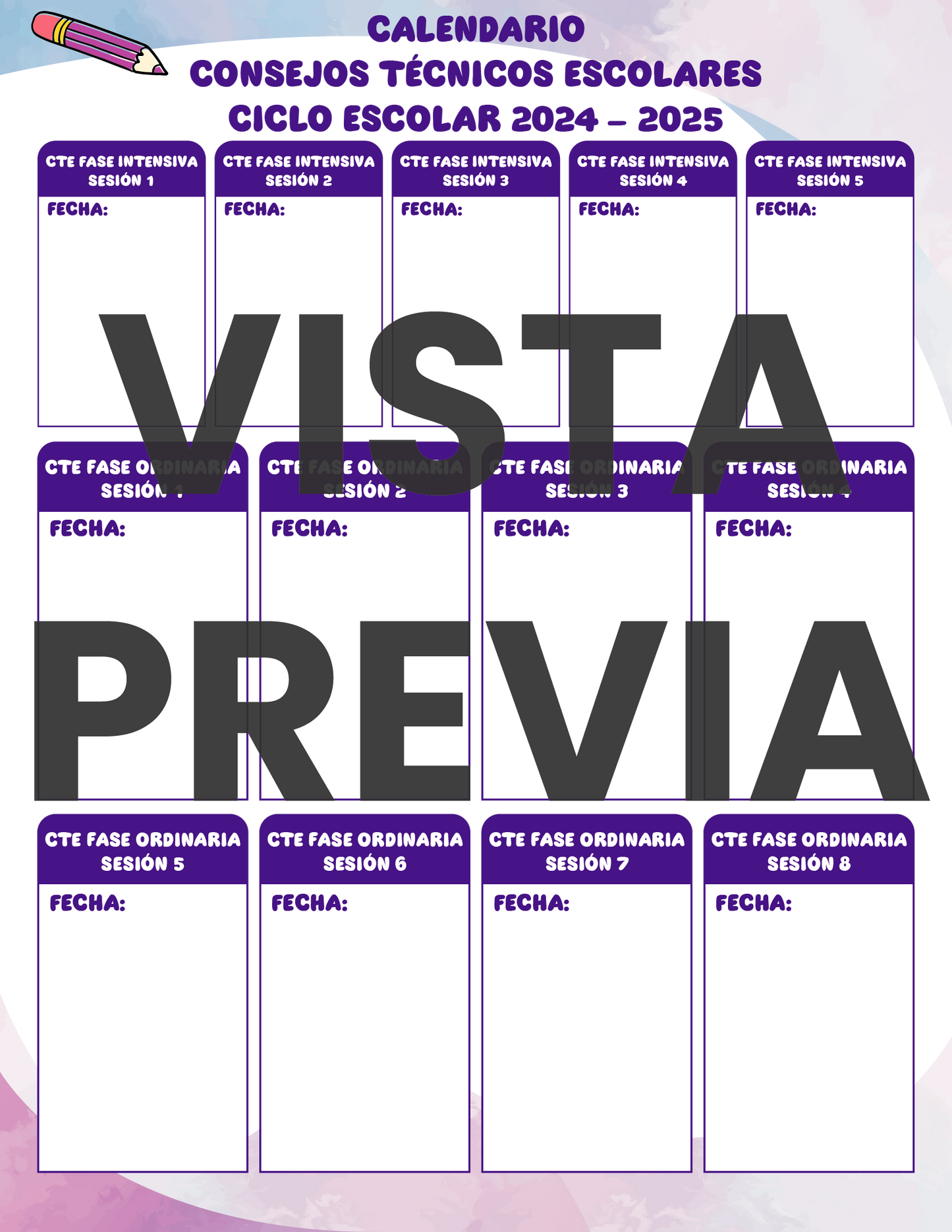 Agenda Colorida DIRECTOR Primaria Ciclo Escolar 2024 - 2025