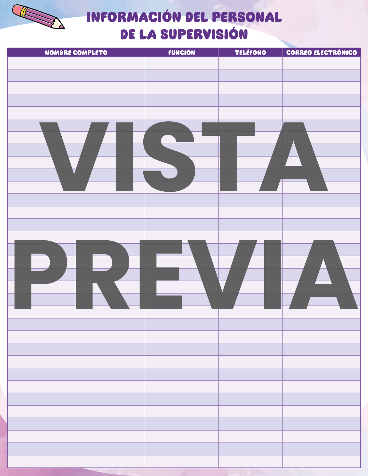 Agenda Colorida SUPERVISOR Preescolar Ciclo Escolar 2024 - 2025