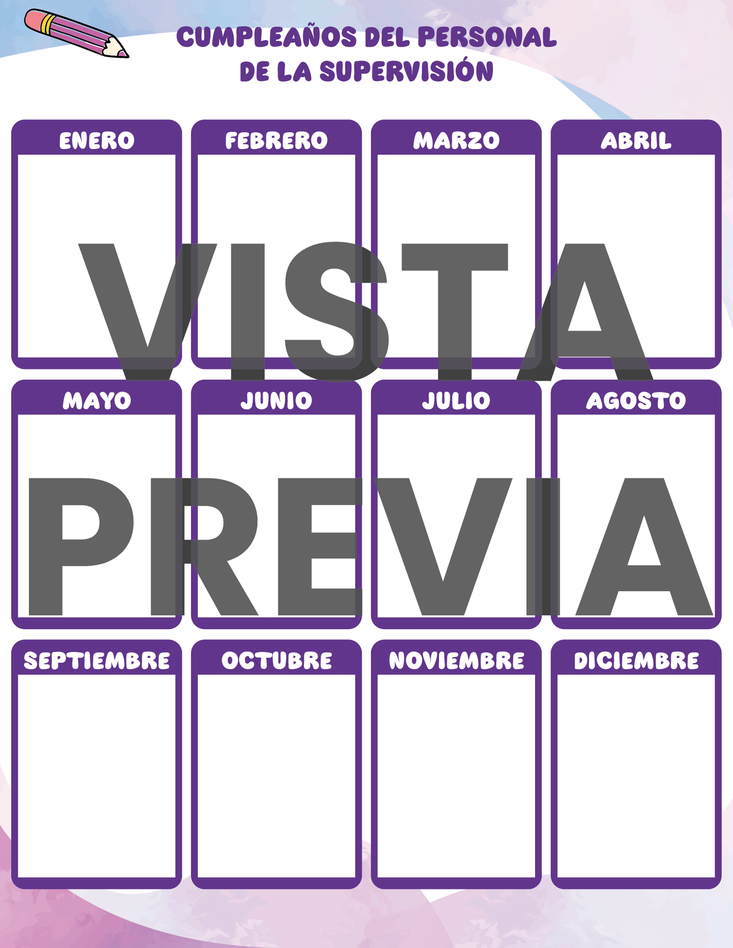 Agenda Colorida SUPERVISOR Preescolar Ciclo Escolar 2024 - 2025