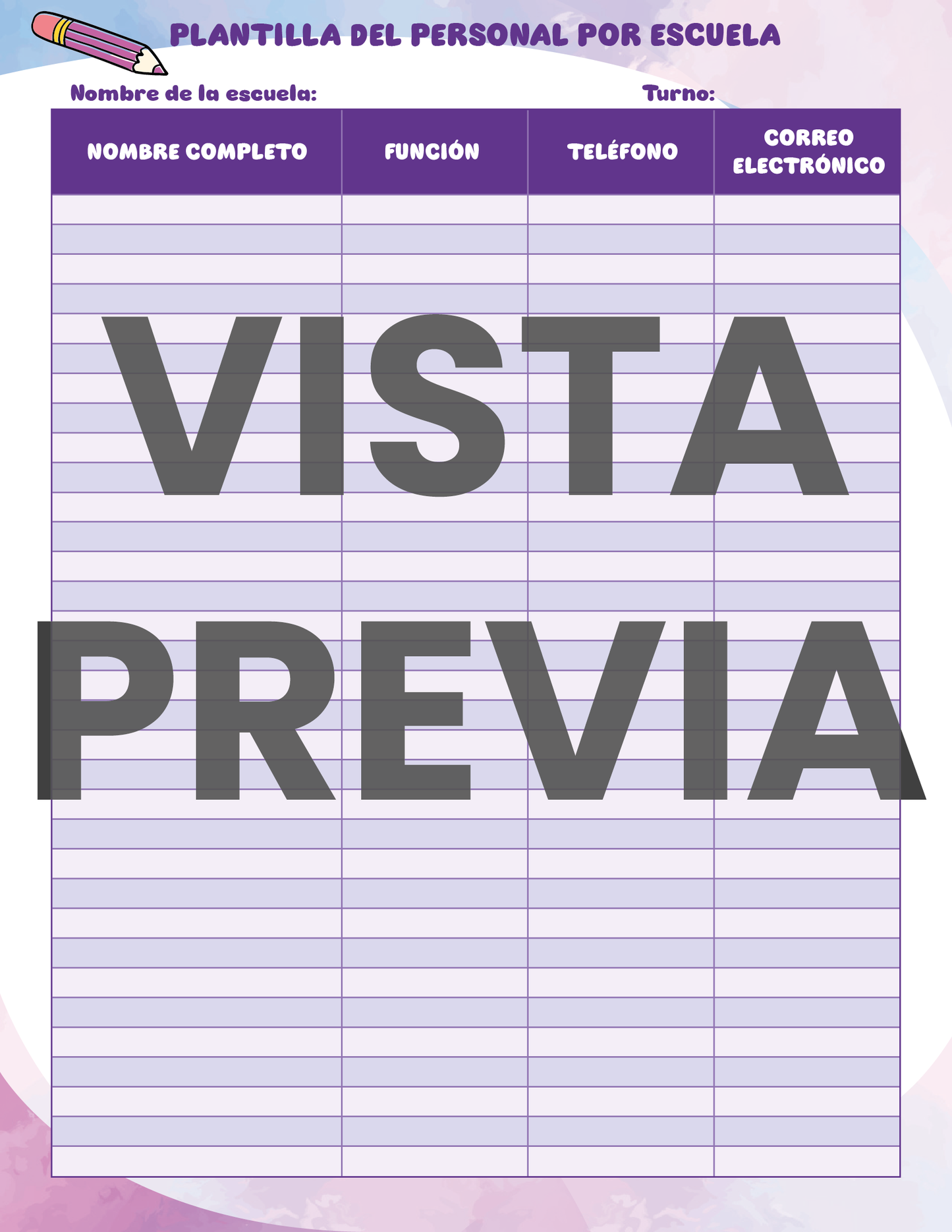 Agenda Colorida SUPERVISOR Preescolar Ciclo Escolar 2024 - 2025
