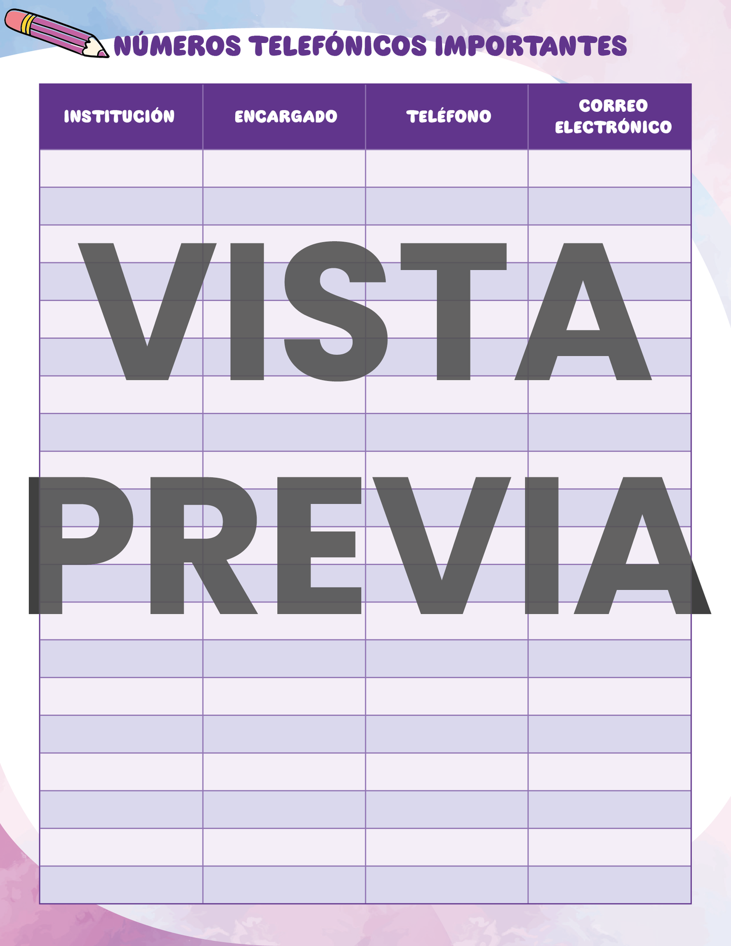 Agenda Colorida SUPERVISOR Preescolar Ciclo Escolar 2024 - 2025