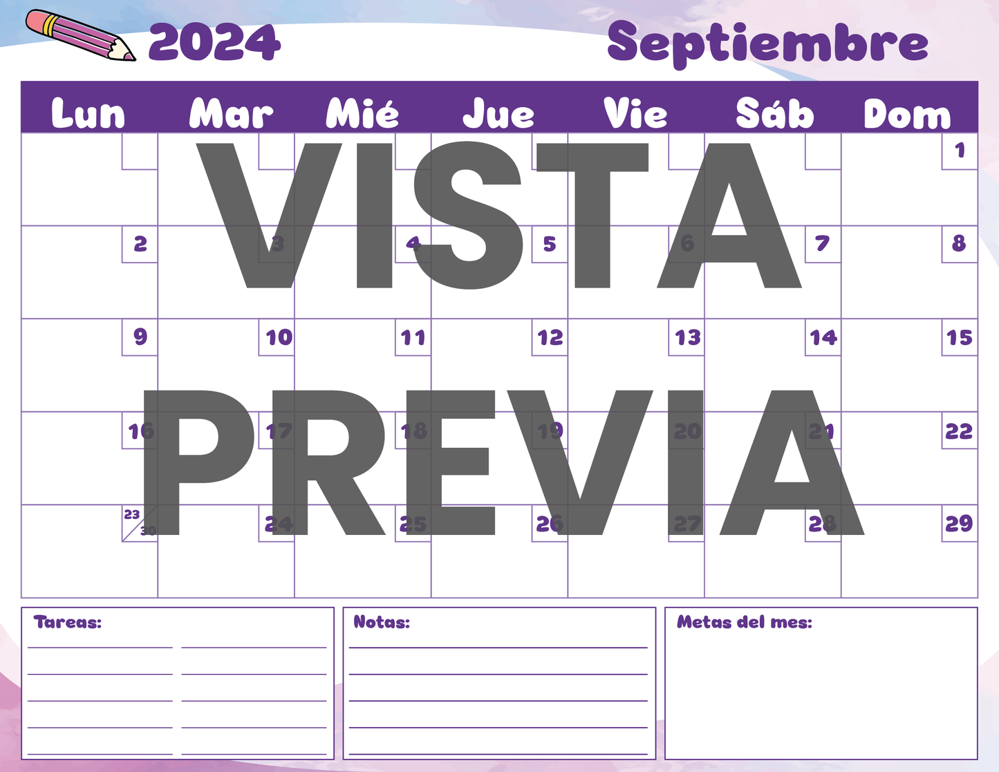Agenda Colorida SUPERVISOR Preescolar Ciclo Escolar 2024 - 2025