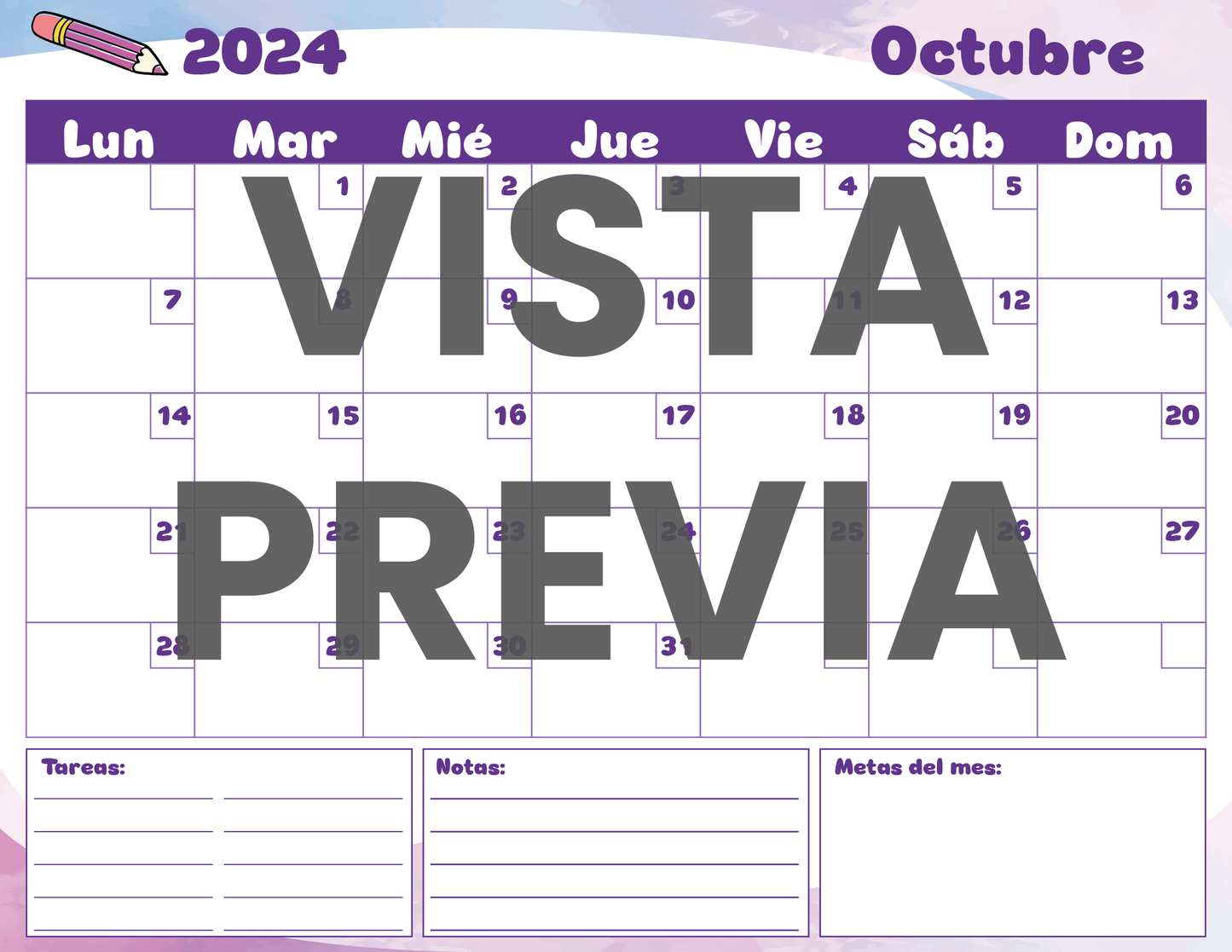 Agenda Colorida SUPERVISOR Preescolar Ciclo Escolar 2024 - 2025